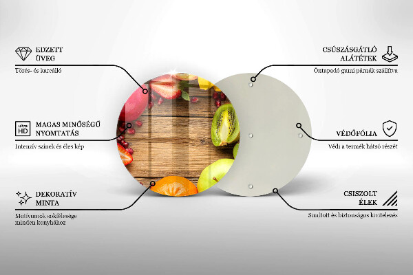 Üveg vágódeszka Friss gyümölcs