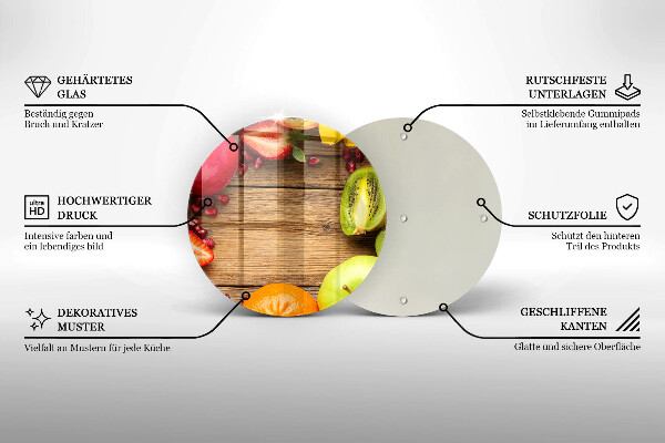 Üveg vágódeszka Friss gyümölcs