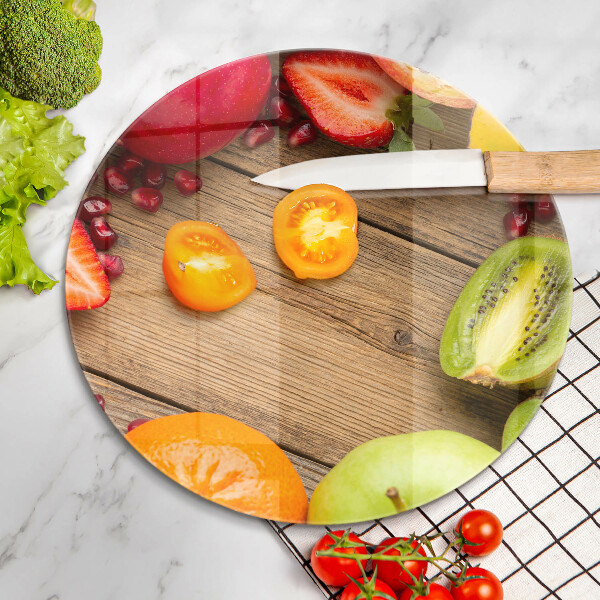 Üveg vágódeszka Friss gyümölcs