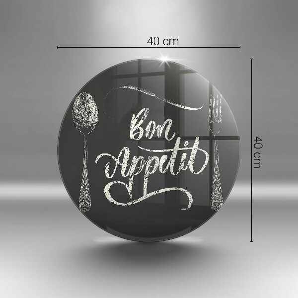 Üveg vágódeszka Bon Appetit felirat