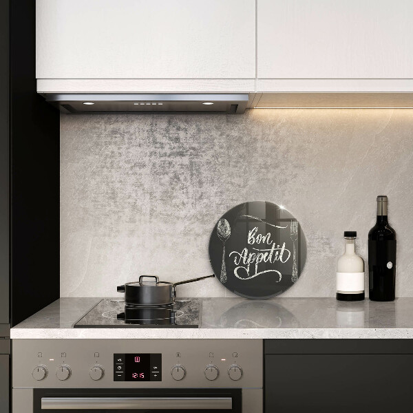Üveg vágódeszka Bon Appetit felirat