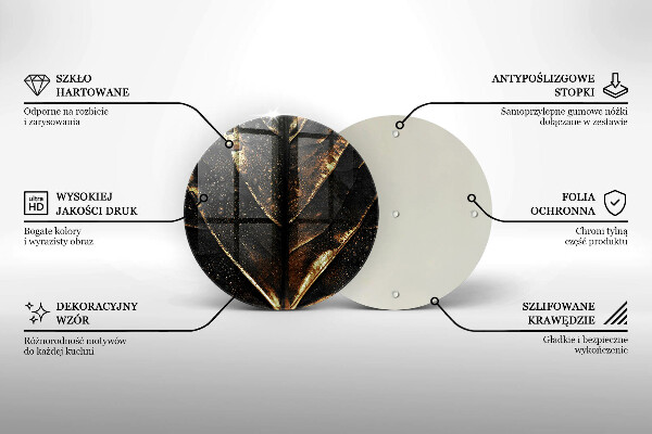 Üveg vágódeszka Aranylemez