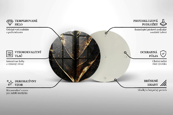 Üveg vágódeszka Aranylemez