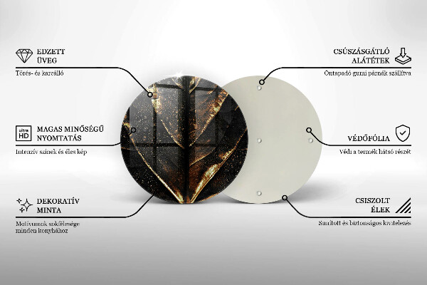 Üveg vágódeszka Aranylemez