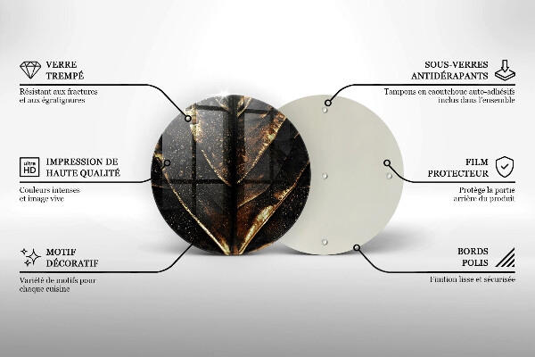 Üveg vágódeszka Aranylemez