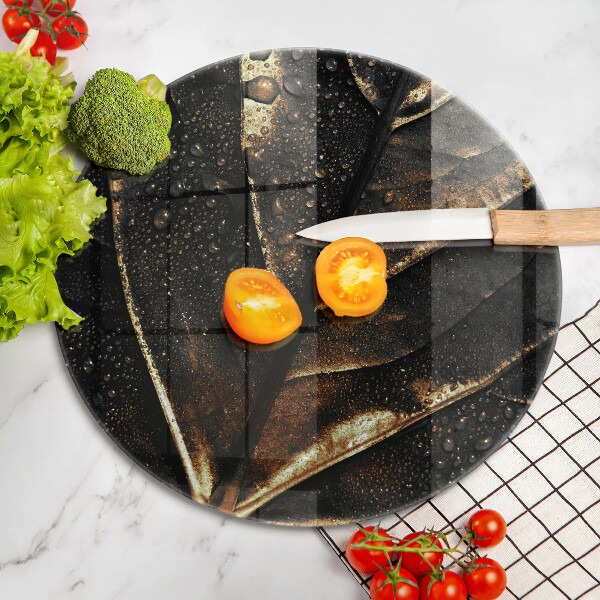 Üveg vágódeszka Aranylemez