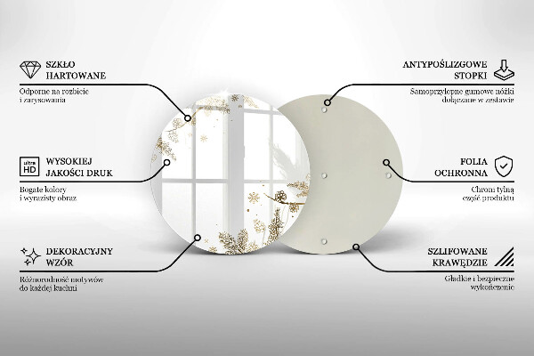 Üveg vágódeszka Téli díszek