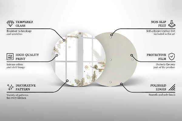 Üveg vágódeszka Téli díszek