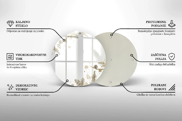 Üveg vágódeszka Téli díszek