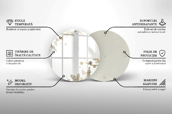 Üveg vágódeszka Téli díszek