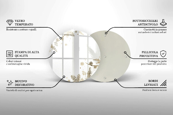 Üveg vágódeszka Téli díszek