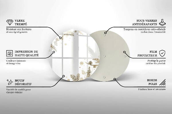 Üveg vágódeszka Téli díszek
