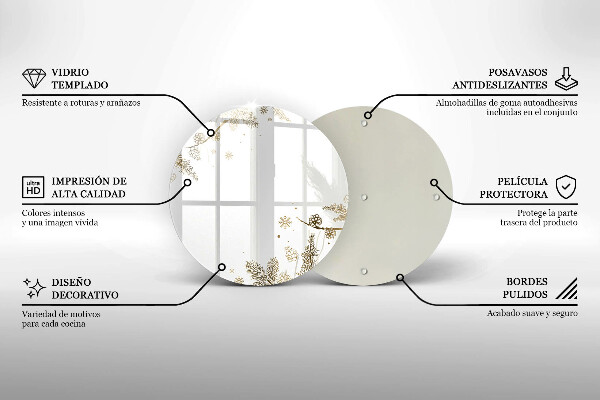 Üveg vágódeszka Téli díszek