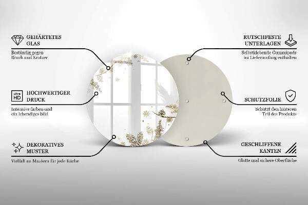 Üveg vágódeszka Téli díszek