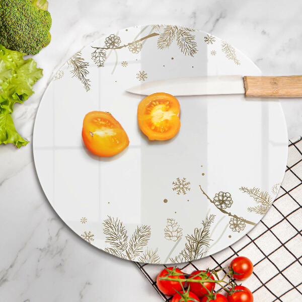 Üveg vágódeszka Téli díszek