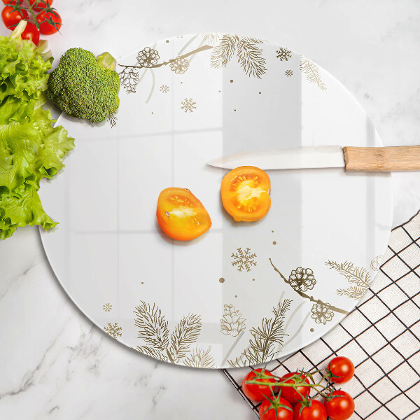 Üveg vágódeszka Téli díszek