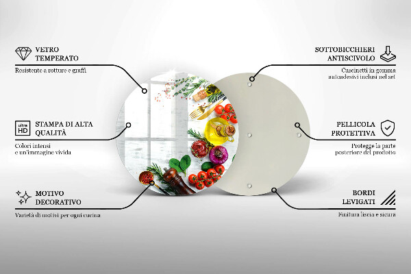 Üveg vágódeszka Zöldségek és fűszerek