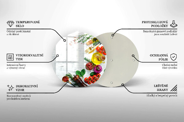 Üveg vágódeszka Zöldségek és fűszerek