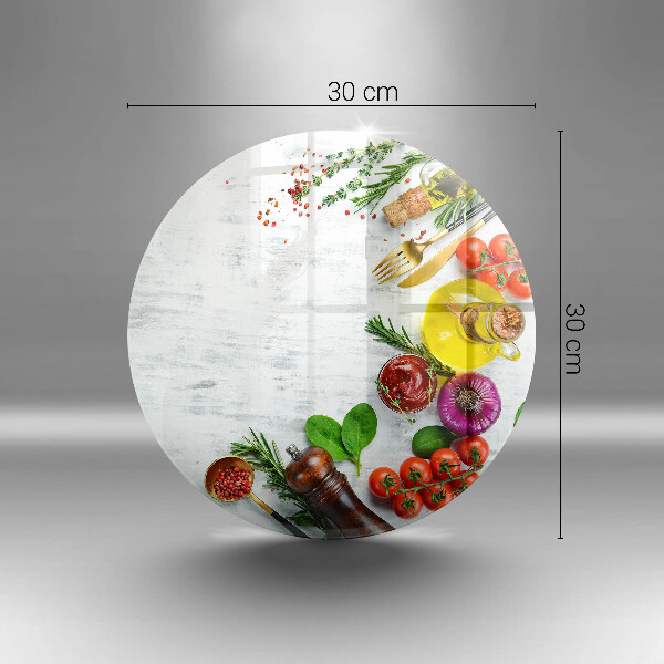 Üveg vágódeszka Zöldségek és fűszerek