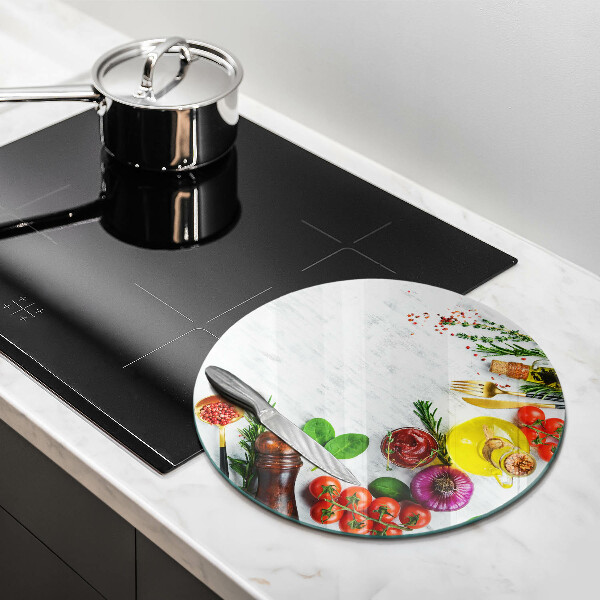 Üveg vágódeszka Zöldségek és fűszerek