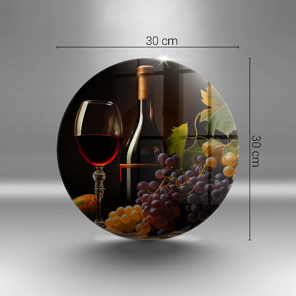 Üveg vágódeszka Pohár bor és szőlő