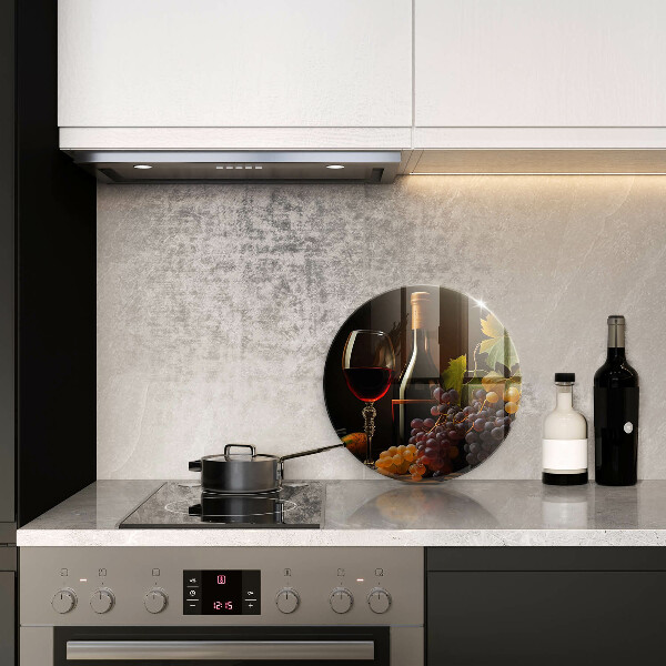 Üveg vágódeszka Pohár bor és szőlő