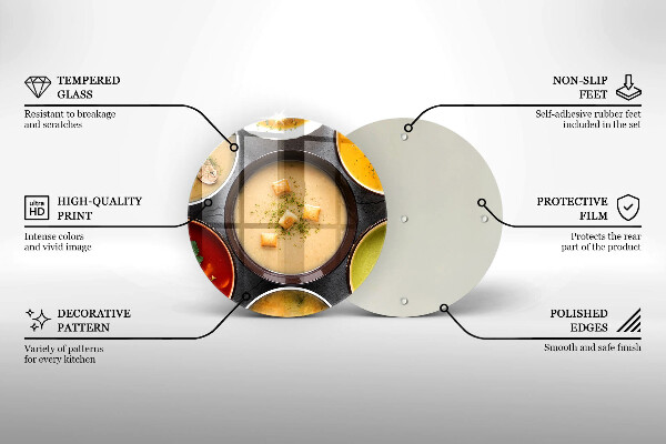 Üveg vágódeszka Színes levesek
