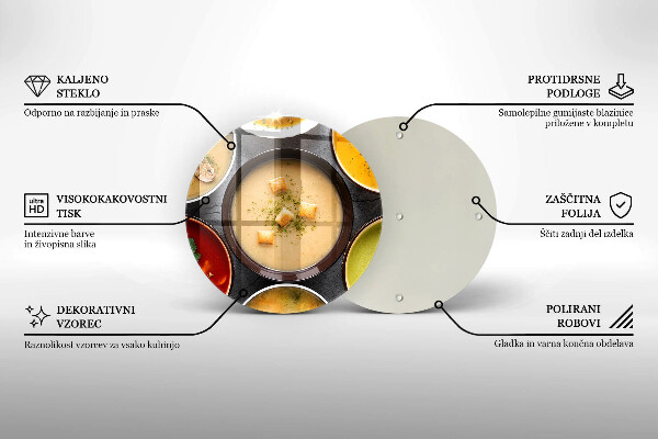 Üveg vágódeszka Színes levesek