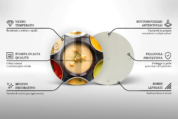 Üveg vágódeszka Színes levesek