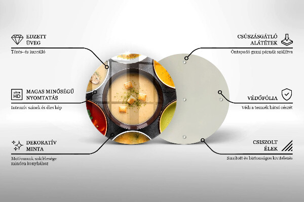Üveg vágódeszka Színes levesek