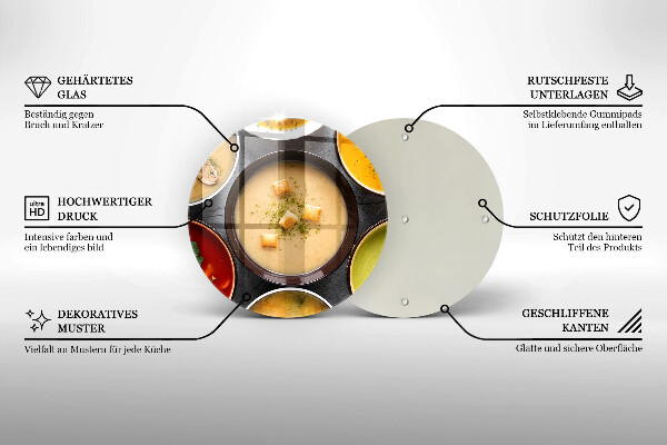 Üveg vágódeszka Színes levesek