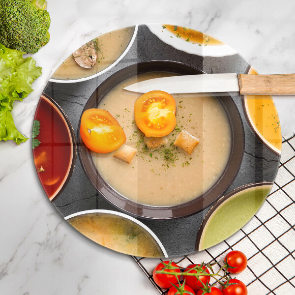 Üveg vágódeszka Színes levesek