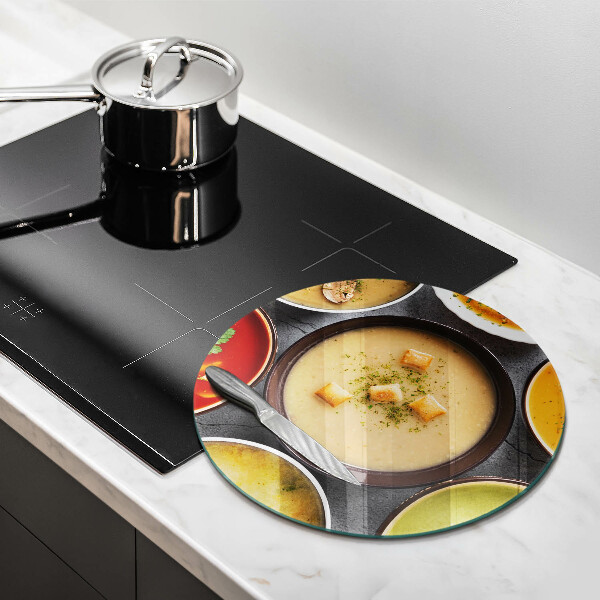 Üveg vágódeszka Színes levesek