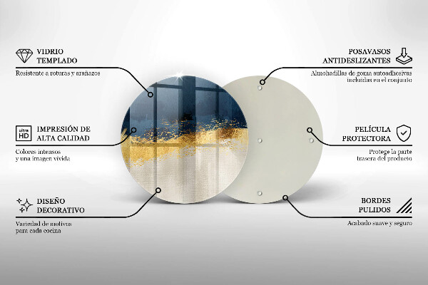 Üveg vágódeszka Arany absztrakció