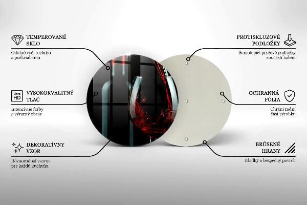 Üveg vágódeszka Borosüveg és pohár