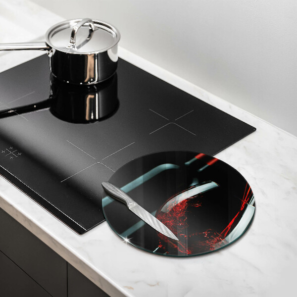 Üveg vágódeszka Borosüveg és pohár