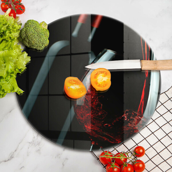 Üveg vágódeszka Borosüveg és pohár