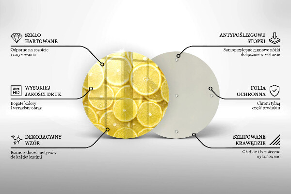 Üveg vágódeszka Citrom gyümölcs