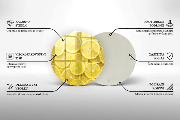 Üveg vágódeszka Citrom gyümölcs