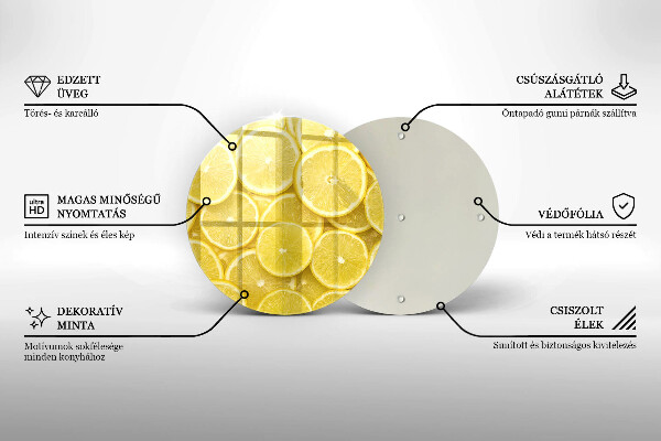 Üveg vágódeszka Citrom gyümölcs