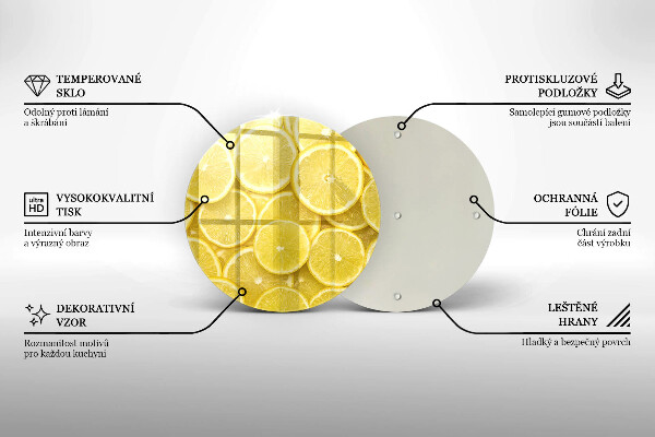 Üveg vágódeszka Citrom gyümölcs