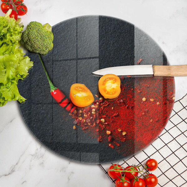 Üveg vágódeszka Csili paprika