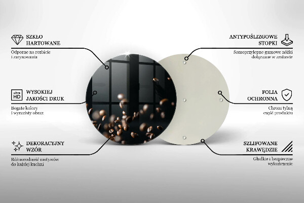 Üveg vágódeszka Lehulló kávébab