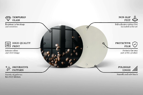 Üveg vágódeszka Lehulló kávébab