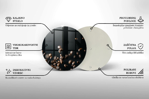 Üveg vágódeszka Lehulló kávébab