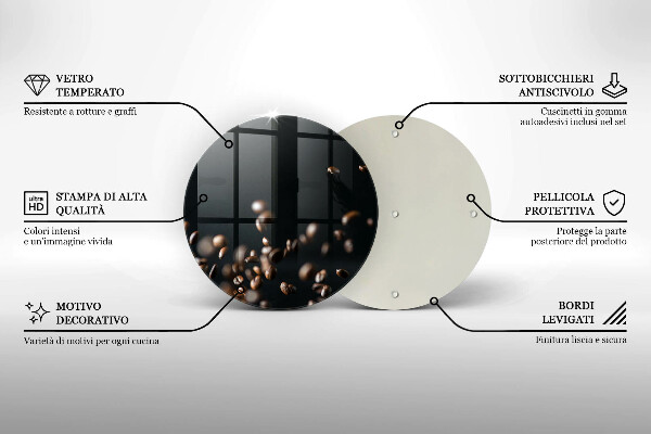 Üveg vágódeszka Lehulló kávébab