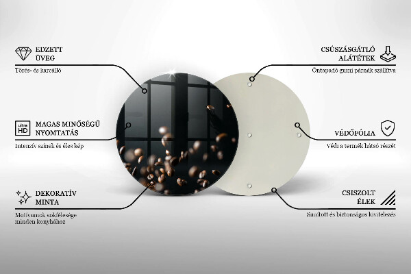 Üveg vágódeszka Lehulló kávébab