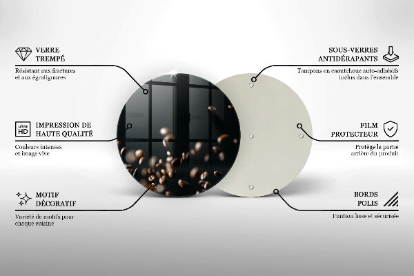 Üveg vágódeszka Lehulló kávébab