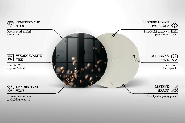 Üveg vágódeszka Lehulló kávébab