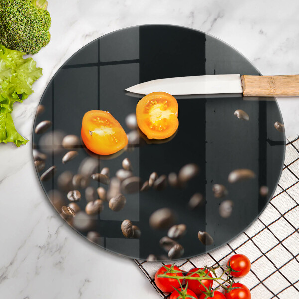 Üveg vágódeszka Lehulló kávébab